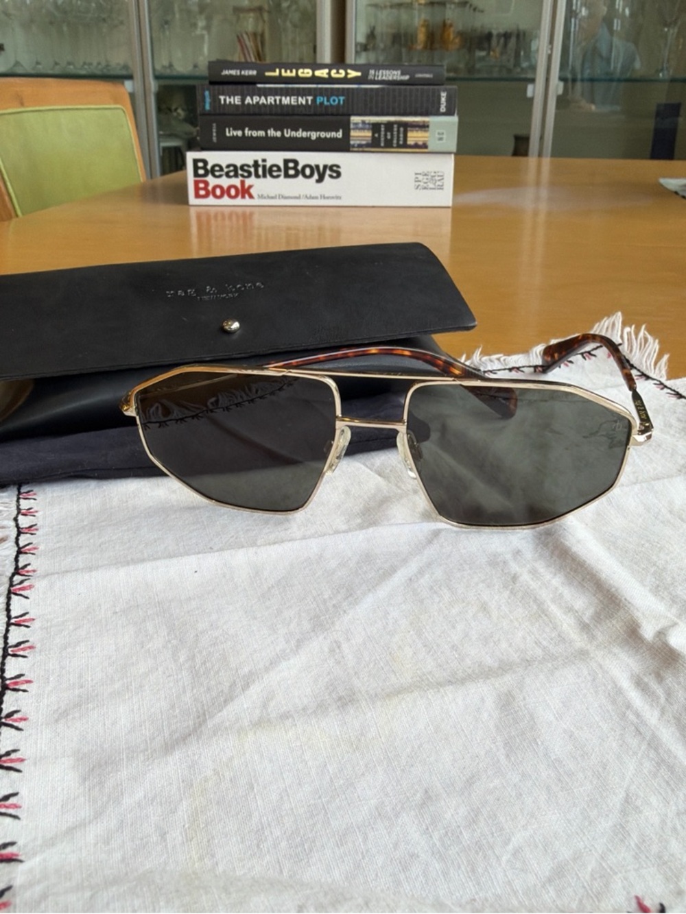 rag & bone Gold Metal Sunglasses Arm Detail